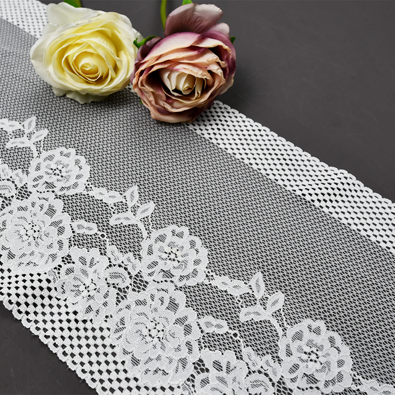 Elegant Mesh Elastic Lace Trim 20.5cm Spandex Lace Fabric Elastic Lace Women's Dress Underwear Bra 5449#