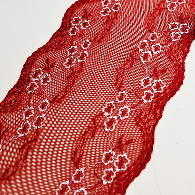 Ready Stock Lace High Quality 20cm Women's Elastic Floral Lace Trim 6032#