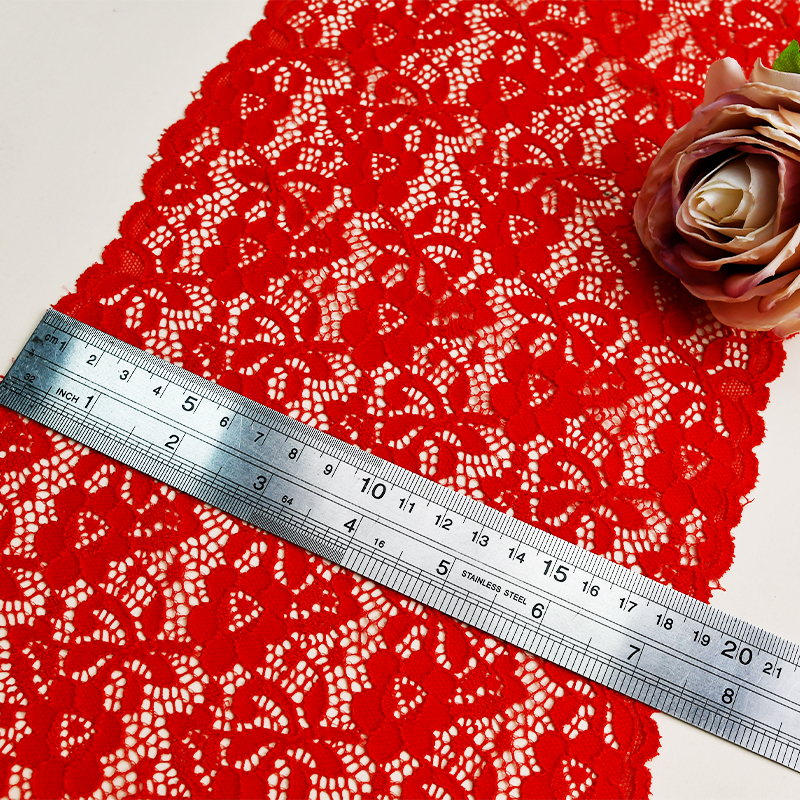 manufacturers supply 18.5cm wide warp knitted white lace underwear clothing accessories DIY wedding dress stretch lace 7091-18#