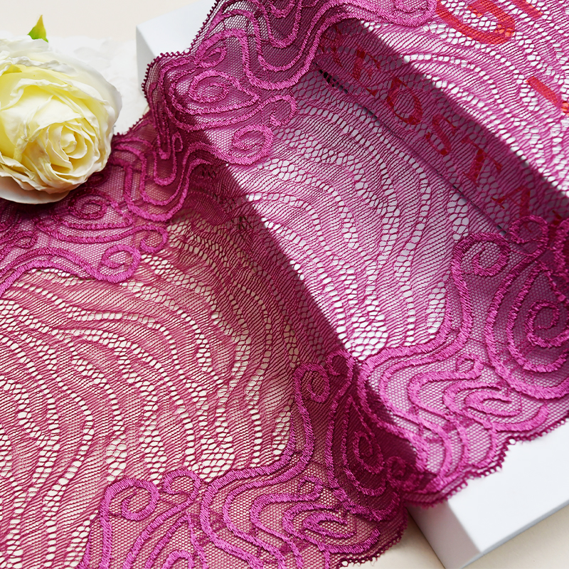 manufacturers supply 21.5cm wide warp knitted white lace underwear clothing accessories DIY wedding dress stretch lace 8182#