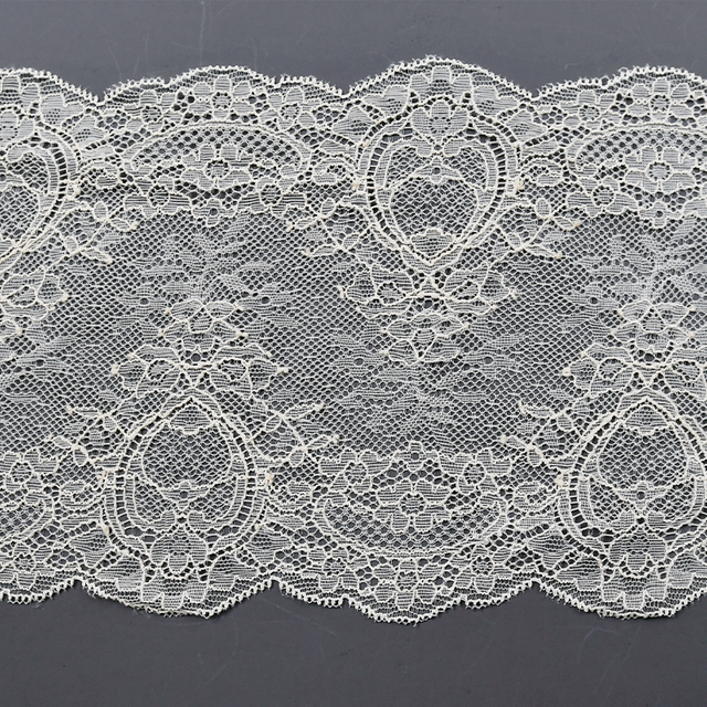 Professional Lace Manufacturer High Quality17cm Stretch White Floral Lace Trim for Women7213#