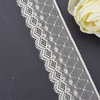 Elastic Lace 3.8CM Fashion 3D Nylon Spandex Stretch White Floral Lace Trim 106679#