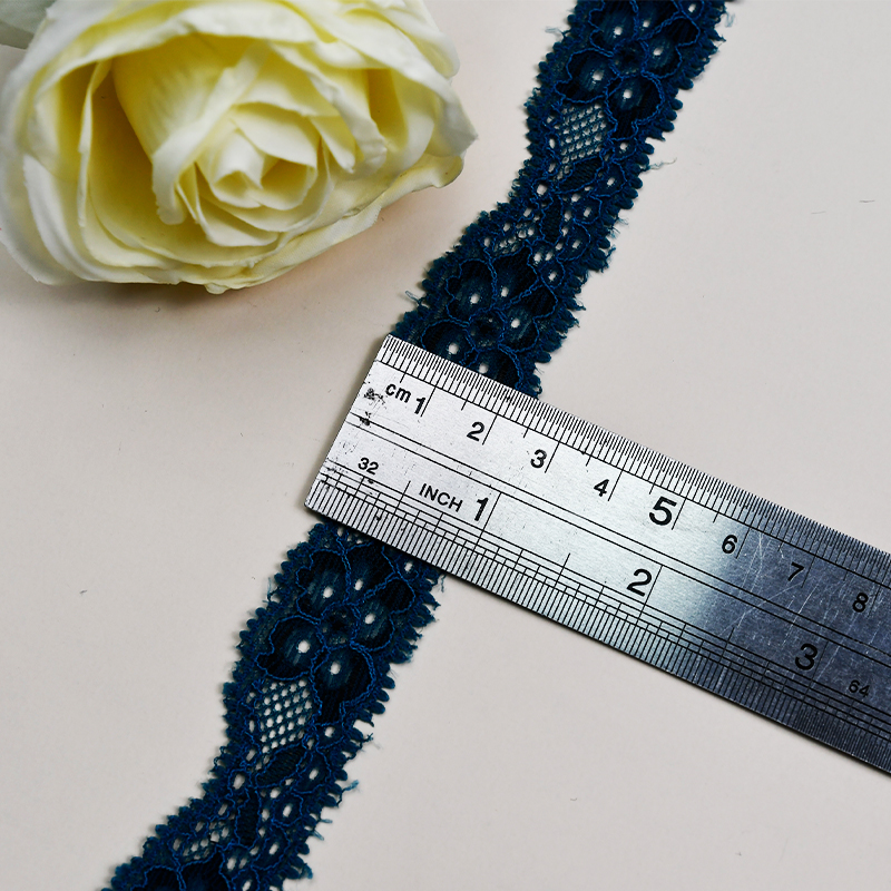 Elastic Lace 2CM Fashion 3D Nylon Spandex Stretch White Floral Lace Trim AB10#