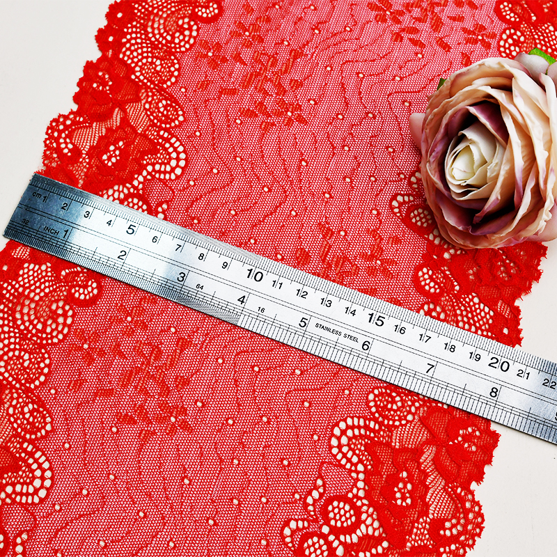 Professional Lace Manufacturer High Quality 21cm Stretch White Floral Lace Trim for Women 6112#