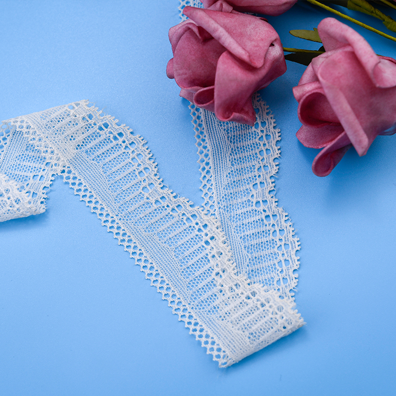 High Quality Stretch Nylon Lace Trim 3.7cm Nylon Lace Fabric Nylon Spandex Lace for Bra And Underwear Wedding Decoration 59325-3#