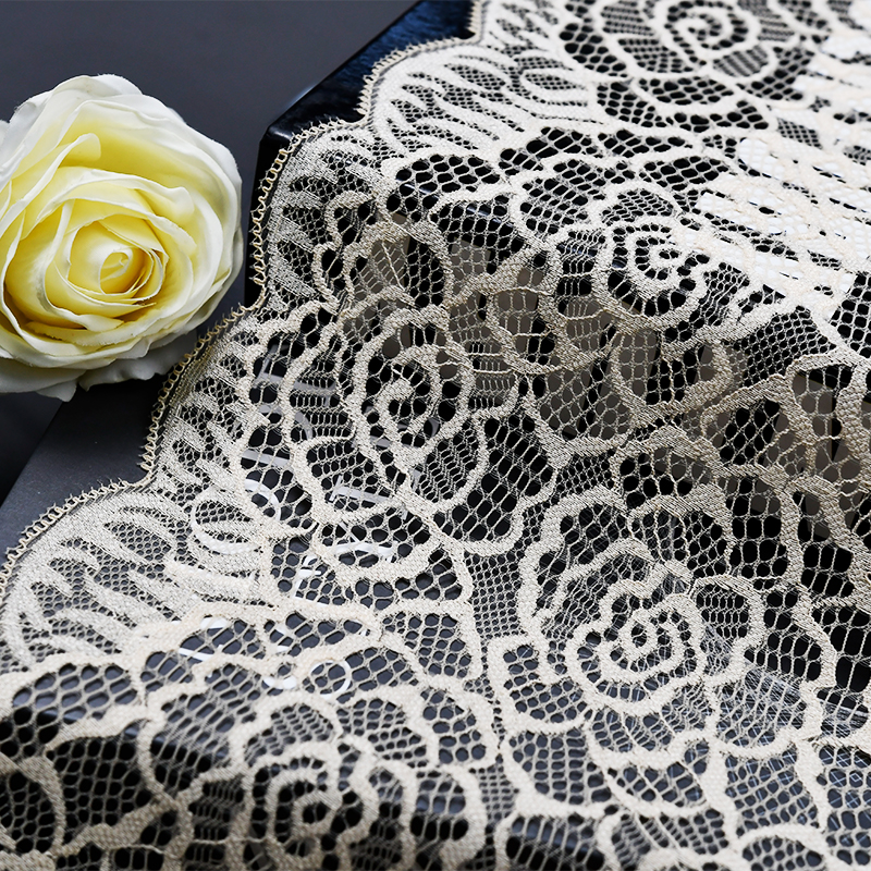 Ready Stock Lace High Quality 17.5cm Women's Elastic Floral Lace Trim 65237#