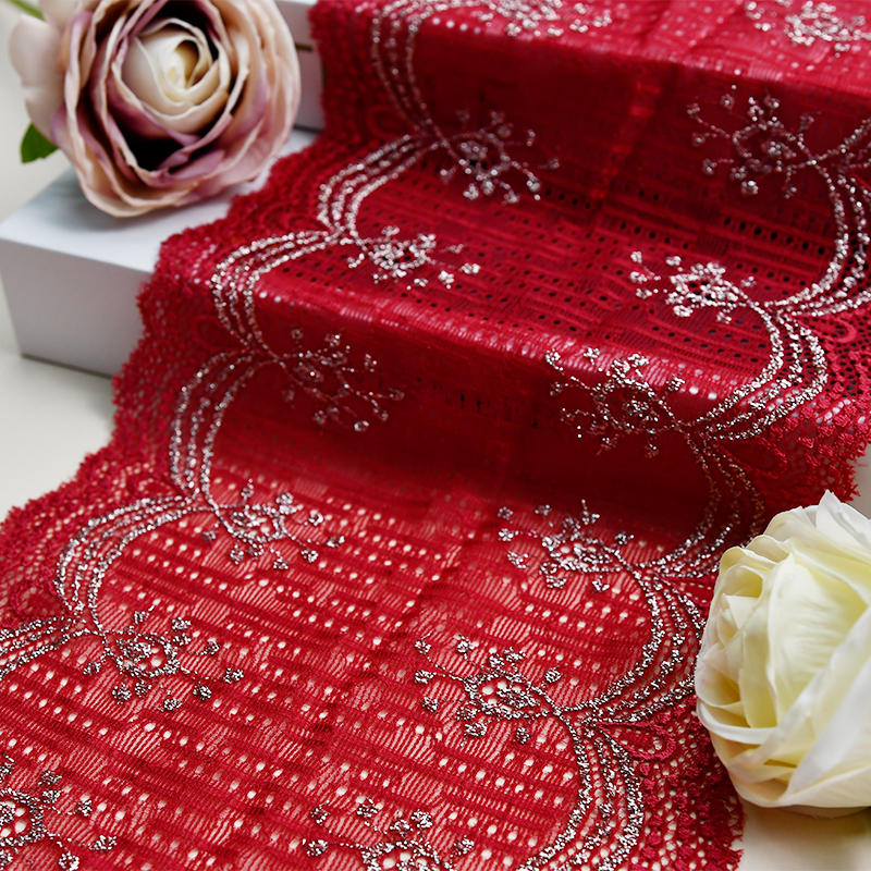 Professional Lace Manufacturer High Quality 17cm Stretch White Floral Lace Trim for Women E010#