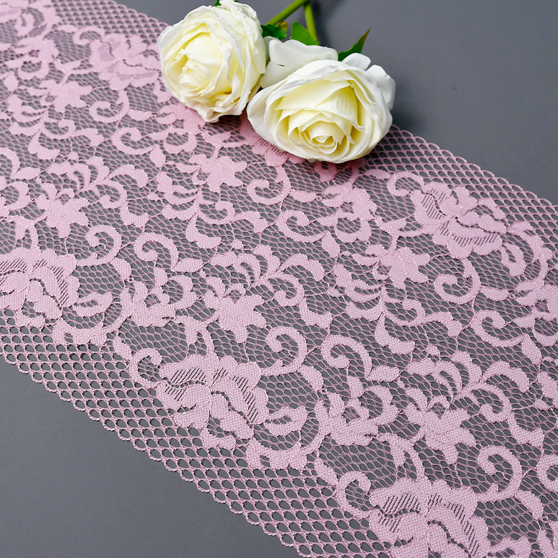 Professional Lace Manufacturer High Quality23cm Stretch White Floral Lace Trim for Women416109#
