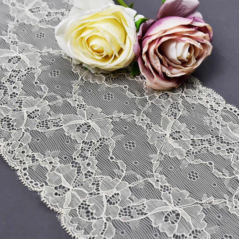 Elegant Mesh Elastic Lace Trim 17cm Spandex Lace Fabric Elastic Lace Women's Dress Underwear Bra 26516#