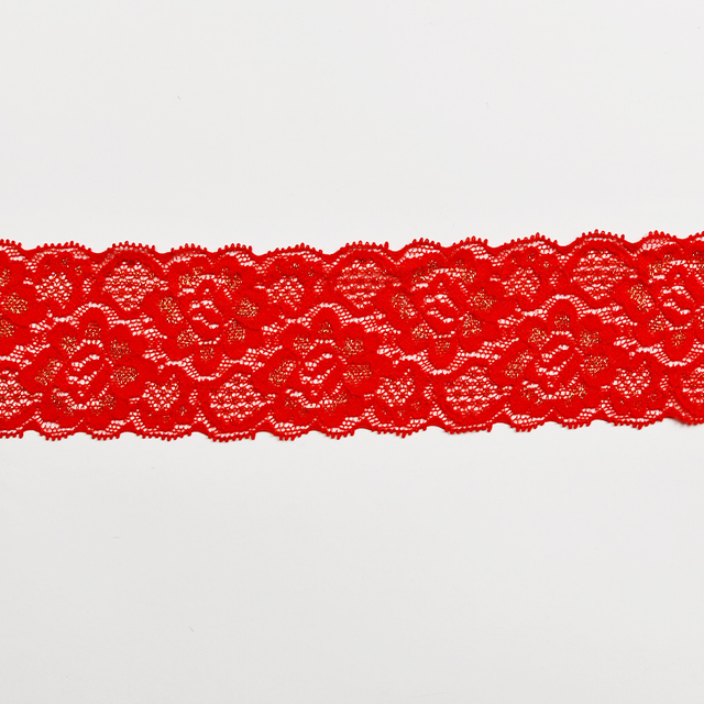 7cm Wholesale Bicolor knitted Elastic Lace Trim, nylon spandex stretch lace trim for women dress 116265#