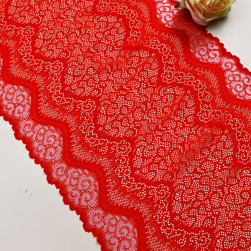 Professional Lace Manufacturer High Quality 23.5cm Stretch White Floral Lace Trim for Women 4030#