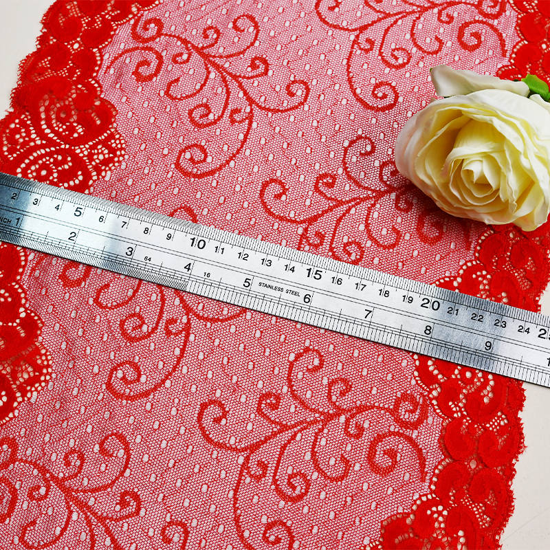 Professional Lace Manufacturer High Quality 25cm Stretch White Floral Lace Trim for Women 5220#