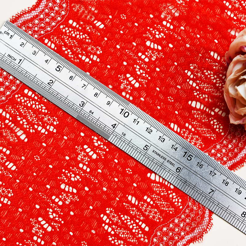 Professional Lace Manufacturer High Quality 18cm Stretch White Floral Lace Trim for Women 65072#