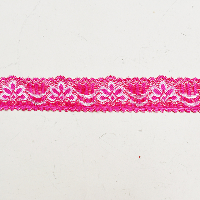 3.3CM Wholesale Bicolor knitted Elastic Lace Trim, nylon spandex stretch lace trim for women dress 05146#
