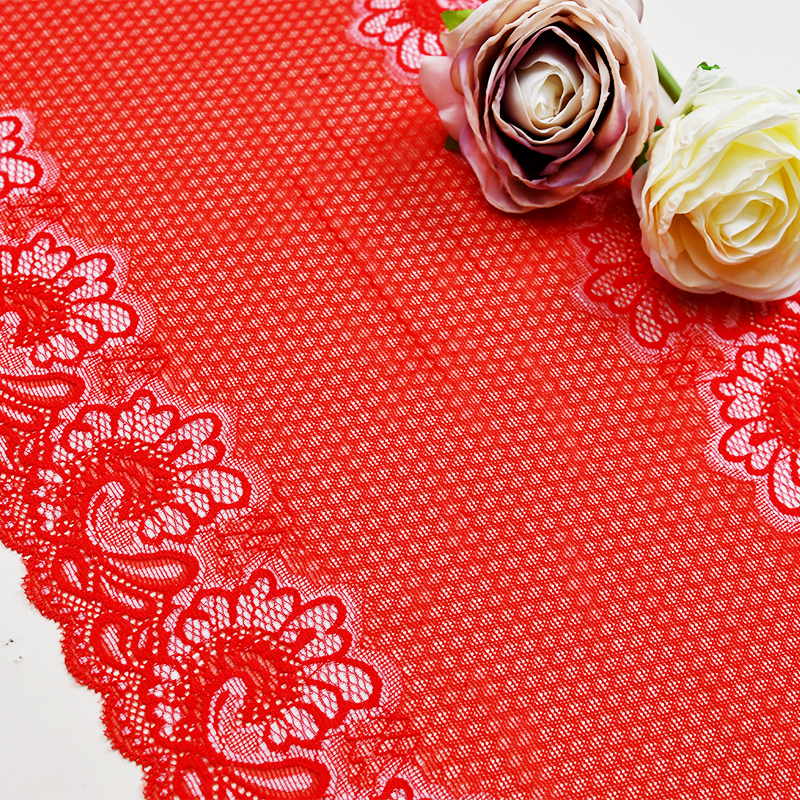 Professional Lace Manufacturer High Quality 25cm Stretch White Floral Lace Trim for Women 5173#