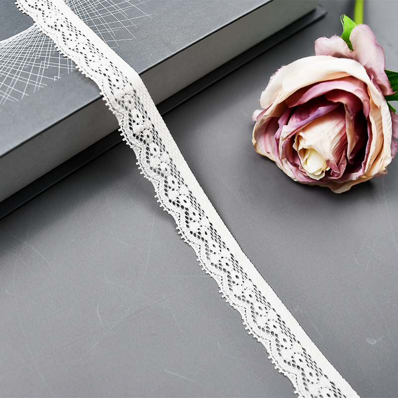 High Quality Stretch Nylon Lace Trim 2.3cm Nylon Lace Fabric Nylon Spandex Lace for Bra And Underwear Wedding Decoration 106711#