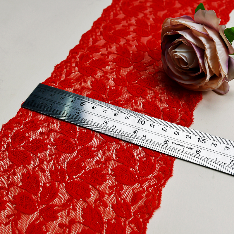 Professional Lace Manufacturer High Quality 15cm Stretch White Floral Lace Trim for Women 5005#