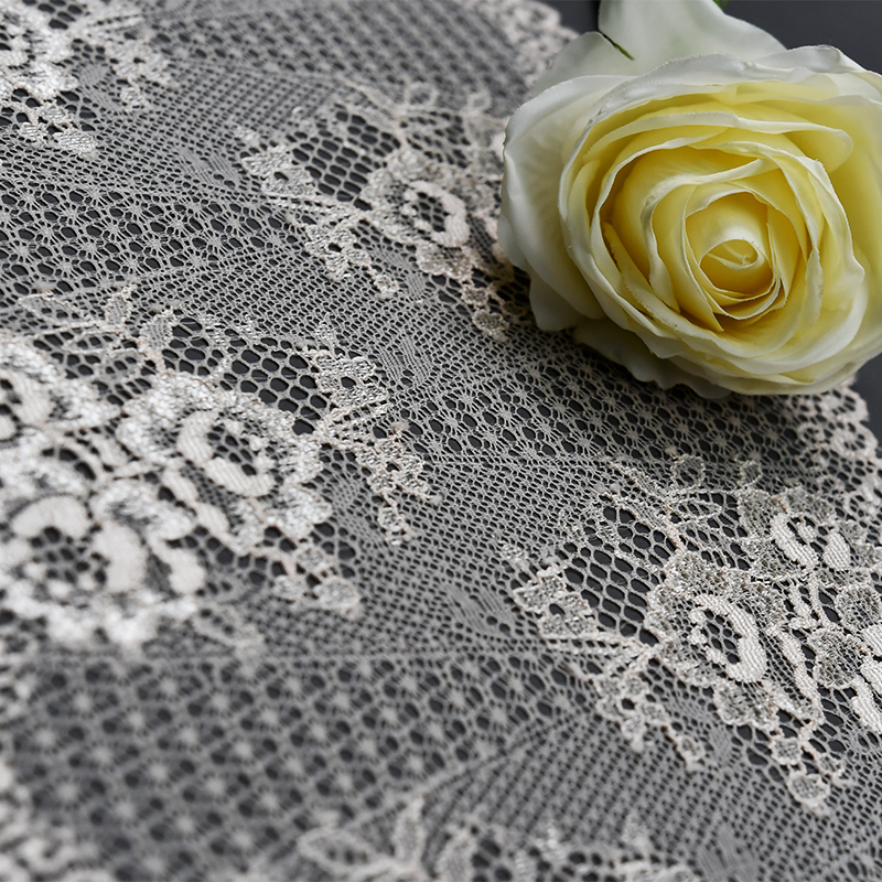 Professional Lace Manufacturer High Quality 18.5cm Stretch White Floral Lace Trim for Women 4082#