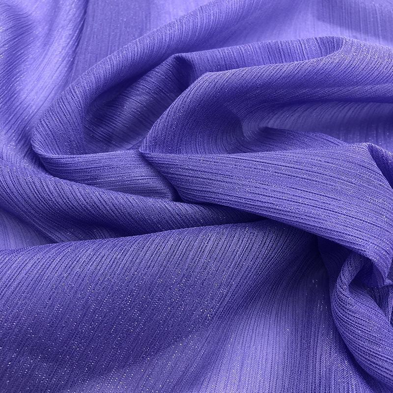 Breathable High Quality 100% Polyester Shinny Chiffon Fabric for Dress