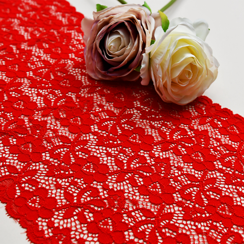 manufacturers supply 18.5cm wide warp knitted white lace underwear clothing accessories DIY wedding dress stretch lace 7091-18#