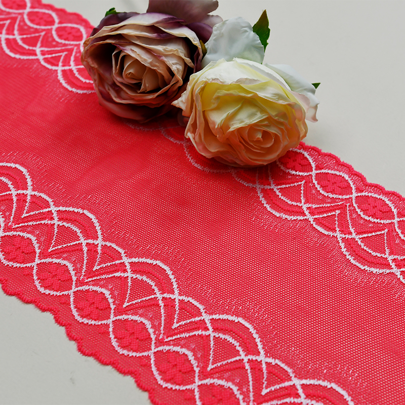 Ready Stock Lace High Quality 16.5cm Women's Elastic Floral Lace Trim 6843A#