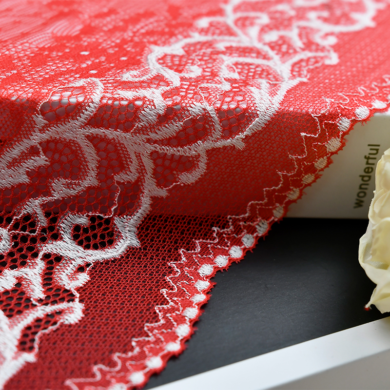 Ready Stock Lace High Quality 21cm Women's Elastic Floral Lace Trim 6119#