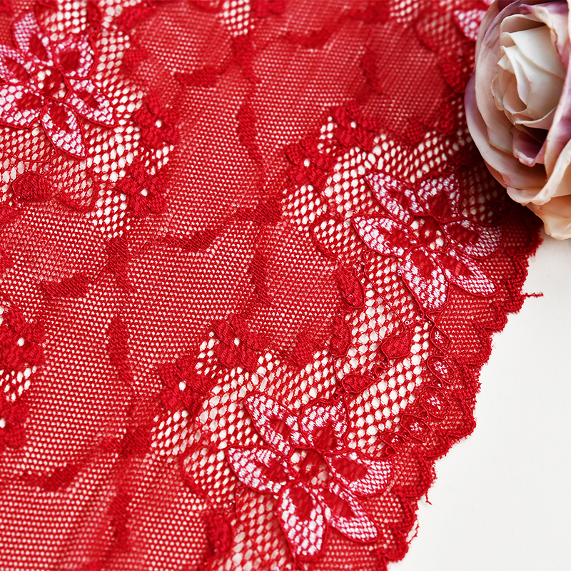Ready Stock Lace High Quality 16cm Women's Elastic Floral Lace Trim 6514#