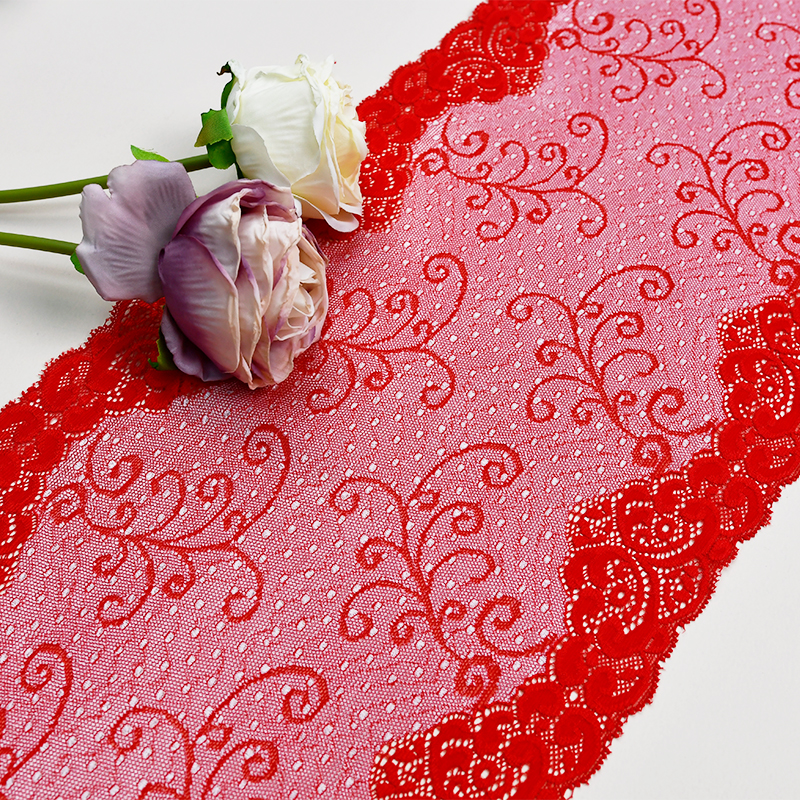 Ready Stock Lace High Quality 22cm Women's Elastic Floral Lace Trim4135#