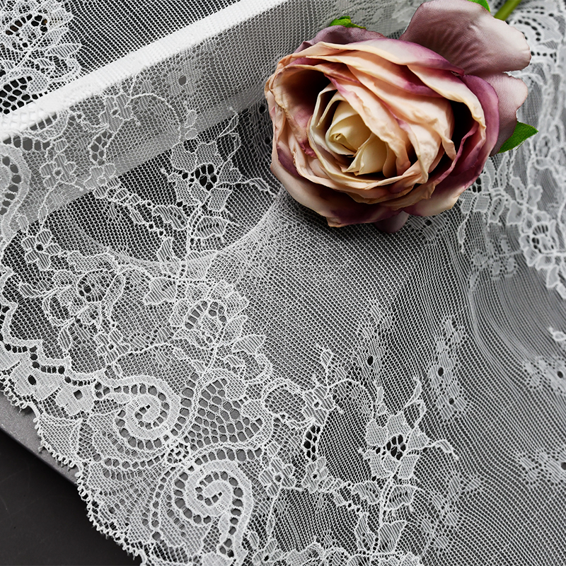Elegant Mesh Elastic Lace Trim 23cm Spandex Lace Fabric Elastic Lace Women's Dress Underwear Bra 65229#