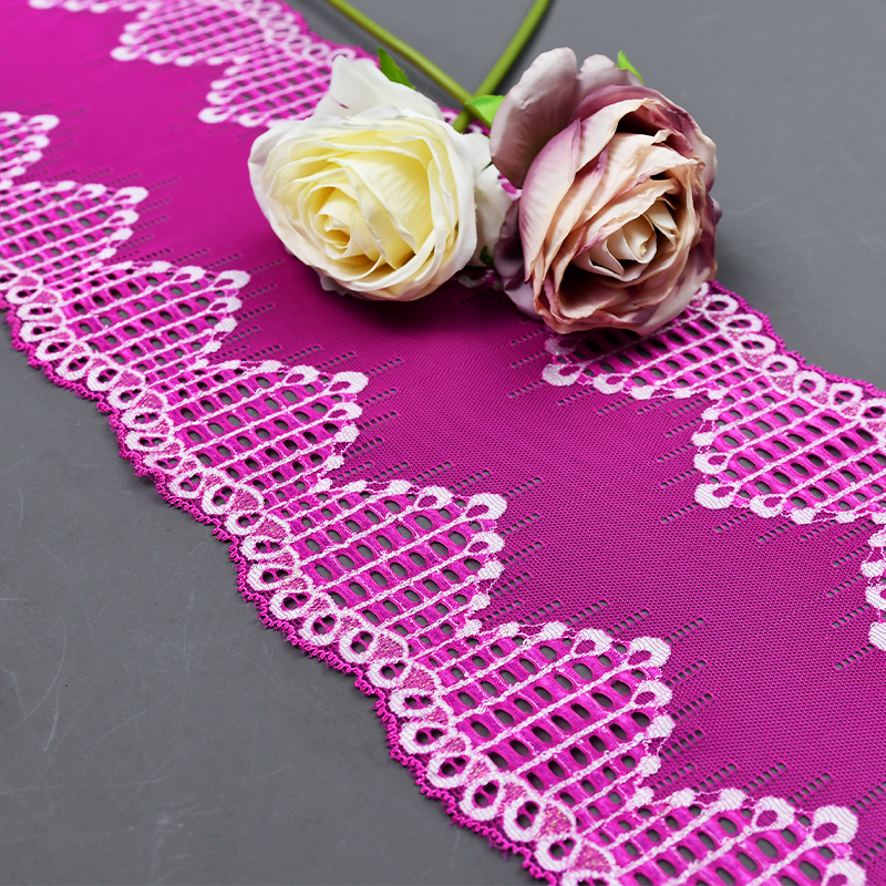 Professional Lace Manufacturer High Quality17cm Stretch White Floral Lace Trim for Women B017#