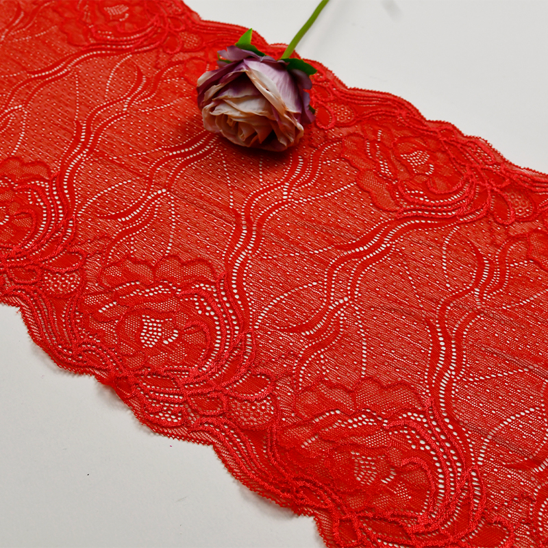Professional Lace Manufacturer High Quality27.5cm Stretch White Floral Lace Trim for Women 8308#