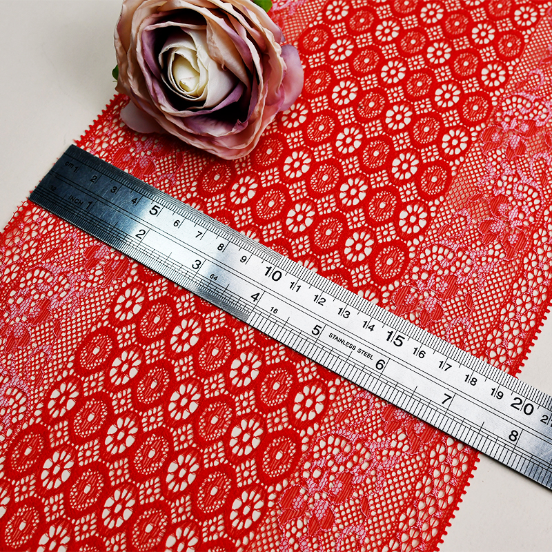 Professional Lace Manufacturer High Quality 20cm Stretch White Floral Lace Trim for Women B047#