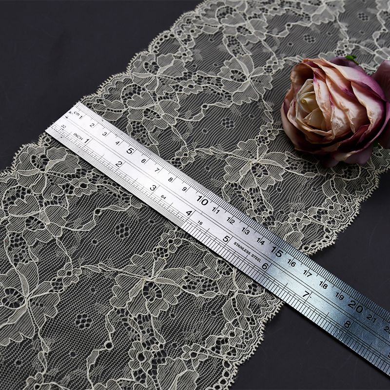 Elegant Mesh Elastic Lace Trim 17cm Spandex Lace Fabric Elastic Lace Women's Dress Underwear Bra 26516#