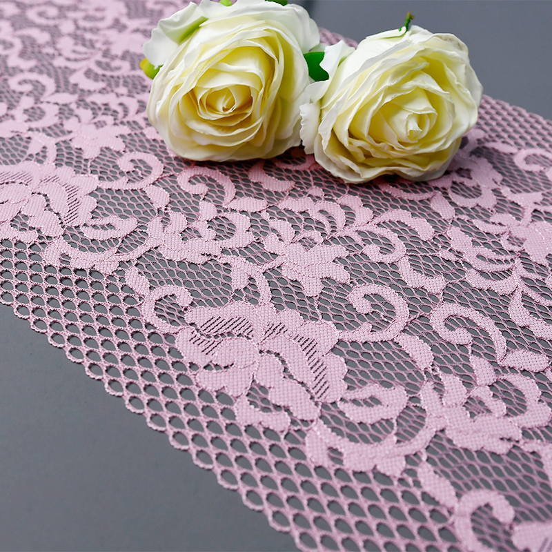 Professional Lace Manufacturer High Quality23cm Stretch White Floral Lace Trim for Women416109#