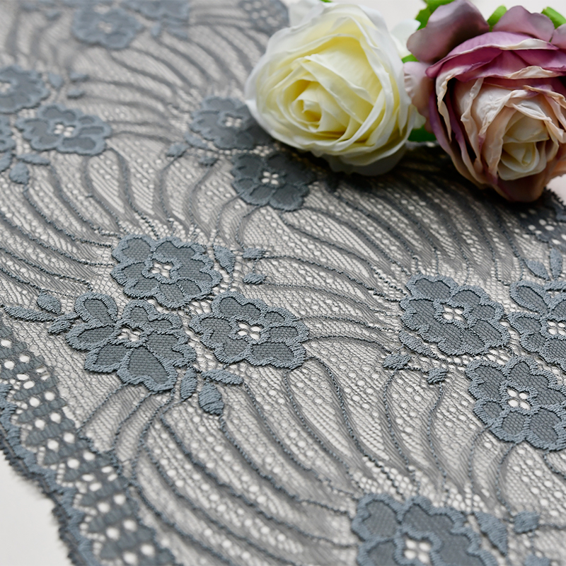 Professional Lace Manufacturer High Quality20cm Stretch White Floral Lace Trim for Women G5334#
