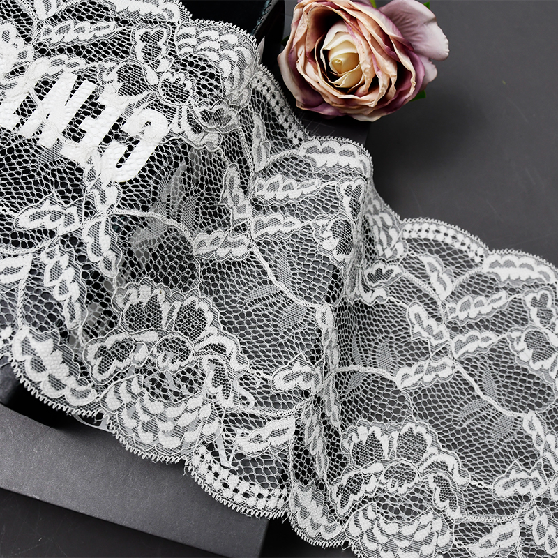 Elegant Mesh Elastic Lace Trim 18cm Spandex Lace Fabric Elastic Lace Women's Dress Underwear Bra 26683#