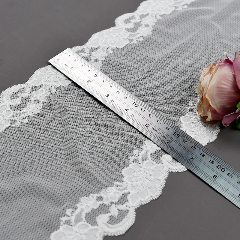 Ready Stock Lace High Quality 18cm Women's Elastic Floral Lace Trim 206100#