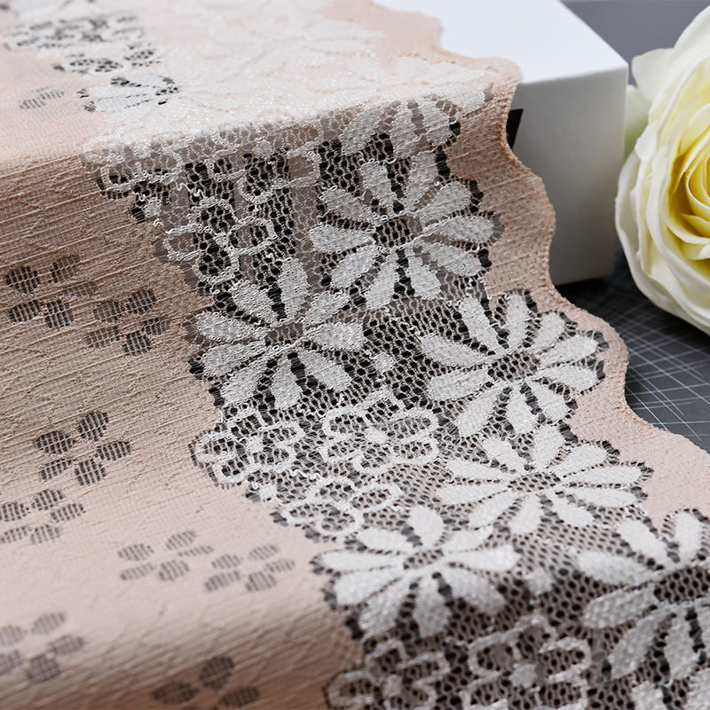 Ready Stock Lace High Quality 23cm Women's Elastic Floral Lace Trim306125#
