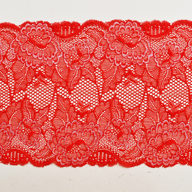 Professional Lace Manufacturer High Quality 18.5cm Stretch White Floral Lace Trim for Women B073#