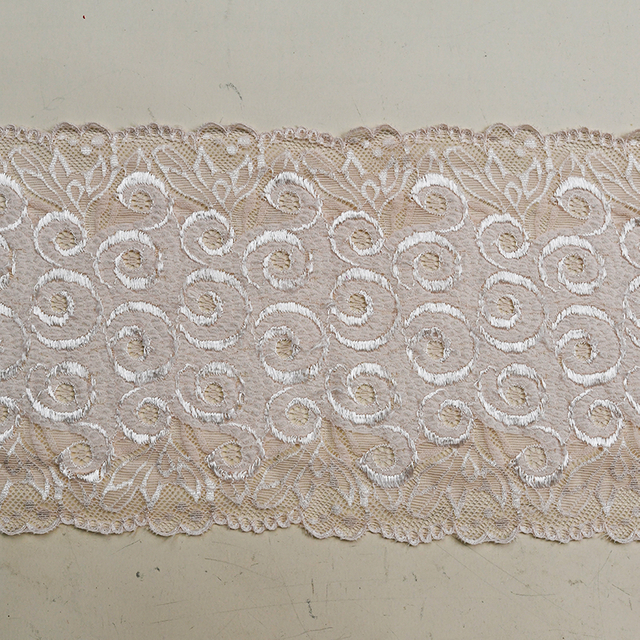 Professional Lace Manufacturer High Quality 17cm Stretch White Floral Lace Trim for Women K160#