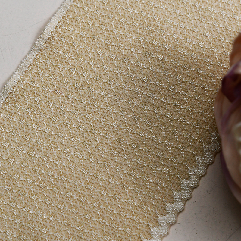 7cm Wholesale Bicolor knitted Elastic Lace Trim, nylon spandex stretch lace trim for women dress 88234#