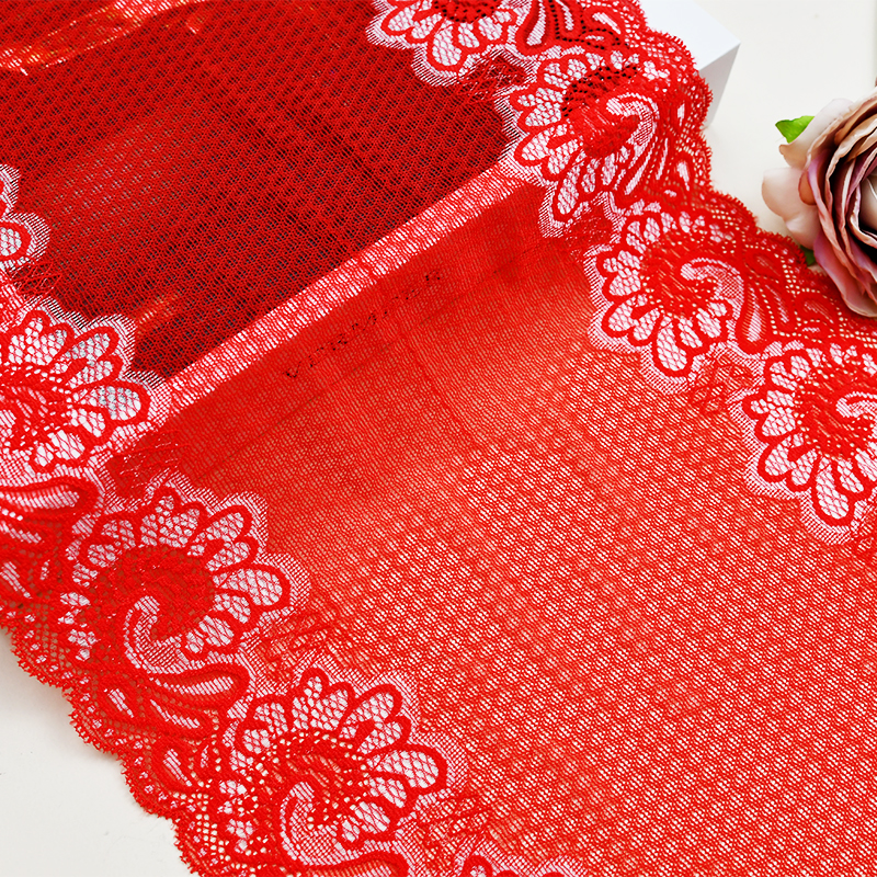 Professional Lace Manufacturer High Quality 25cm Stretch White Floral Lace Trim for Women 5173#