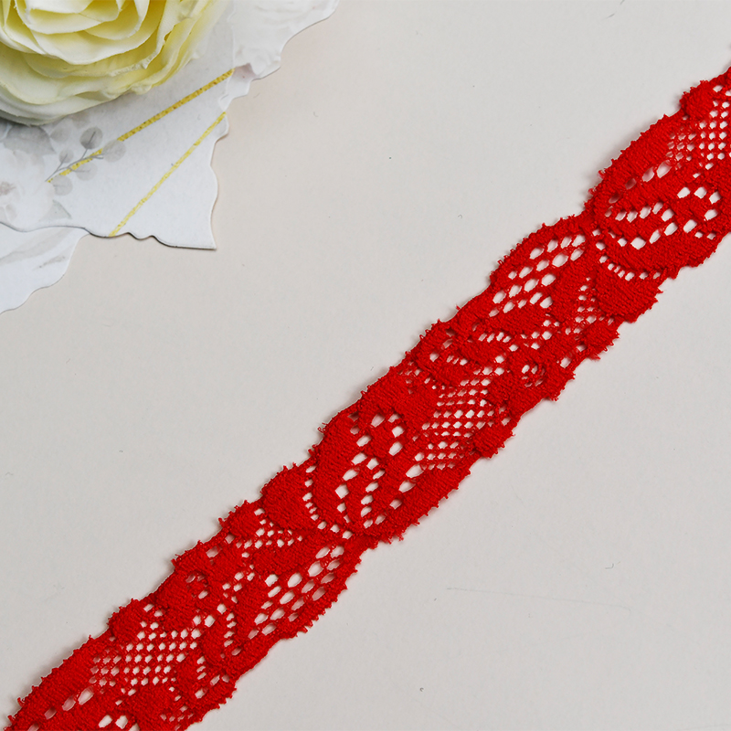 High Quality Stretch Nylon Lace Trim 2.2cm Nylon Lace Fabric Nylon Spandex Lace for Bra And Underwear Wedding Decoration 6252-1#