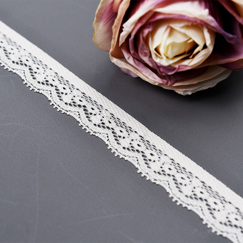 High Quality Stretch Nylon Lace Trim 2.3cm Nylon Lace Fabric Nylon Spandex Lace for Bra And Underwear Wedding Decoration 106711#