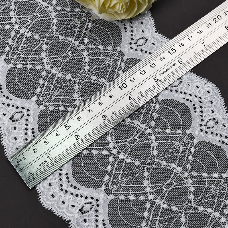 Elegant Mesh Elastic Lace Trim 16cm Spandex Lace Fabric Elastic Lace Women's Dress Underwear Bra 822#