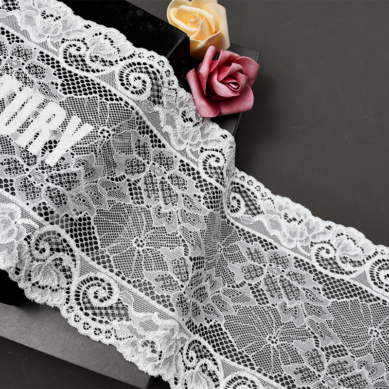 Ready Stock Lace High Quality 19cm Women's Elastic Floral Lace Trim 1314#