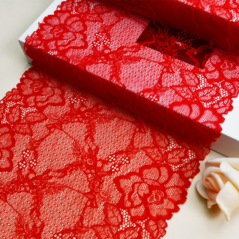Professional Lace Manufacturer High Quality 21cm Stretch White Floral Lace Trim for Women 4031#