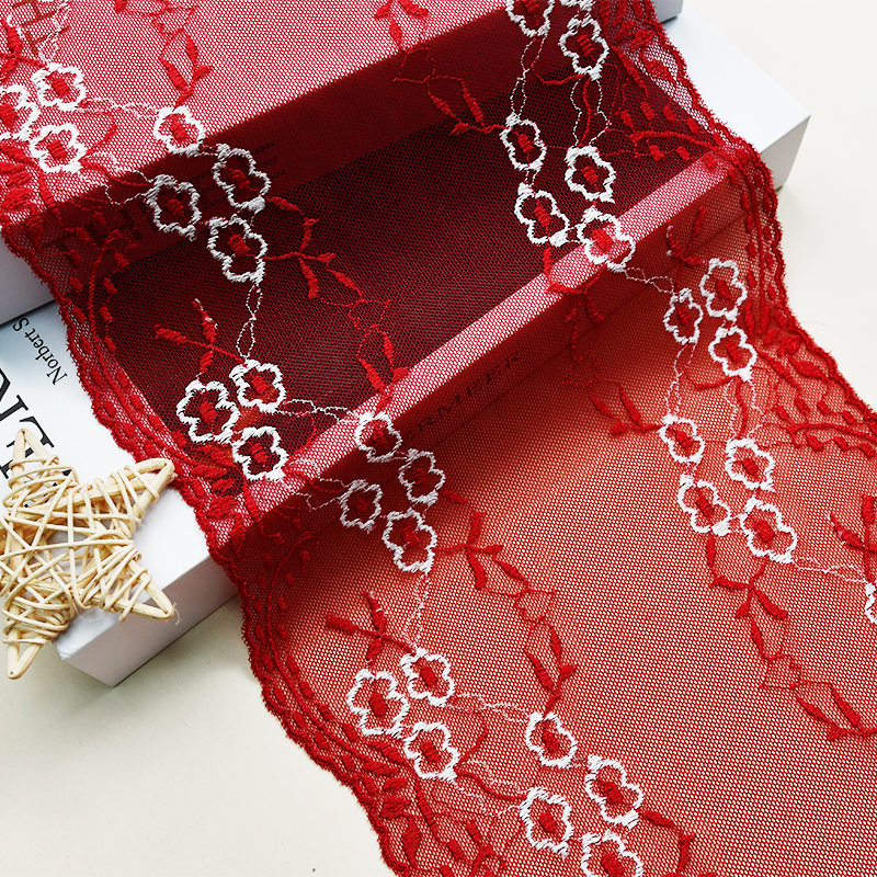 Ready Stock Lace High Quality 20cm Women's Elastic Floral Lace Trim 6032#