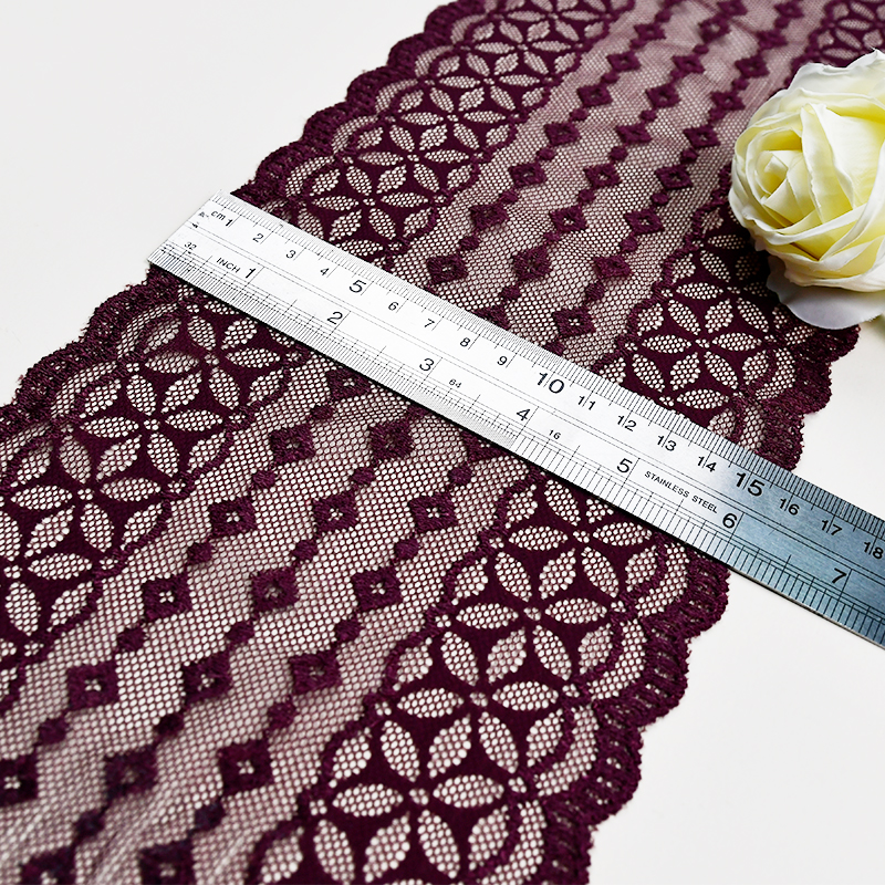 Professional Lace Manufacturer High Quality16cm Stretch White Floral Lace Trim for Women6887#