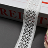 Elastic Lace 2.5CM Fashion 3D Nylon Spandex Stretch White Floral Lace Trim 59597-2#